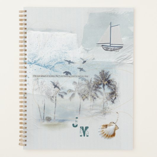 Beach Sand and Zee Collage met Initialen Planner