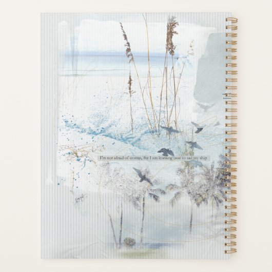 Beach Sand and Zee Collage met Initialen Planner (Achterkant)