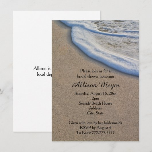 Beach Sand and Zee Foam Vrijgezellenfeest Kaart (Voorkant / Achterkant)