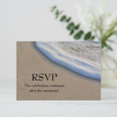 Beach Sand and Zee Foam Wedding RSVP (Staand voorkant)