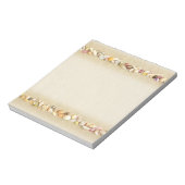 Beach Sand Background met Seashell Border Notitieblok (Linkerzijde)