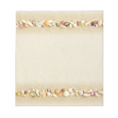 Beach Sand Background met Seashell Border Notitieblok (Voorkant)