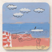 Beach, Sand, Blue Sky Onderzetters voor hedendaags (Voorkant)