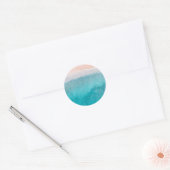 Beach Sand Blue Zee Seaside Blank Sjabloon Ronde Sticker (Envelop)
