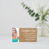 Beach Sand Bold Text Photo Template Visitekaartje (Staand voorkant)