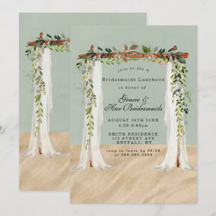 Beach Sand Canopy Bridesmaids Luncheon Invites