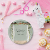 Beach Sand Canopy Elegant Tropical Modern Wedding Papieren Bordje (Feest)