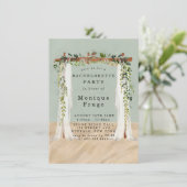 Beach Sand Canopy Tropical Bachelorette Party Kaart (Staand voorkant)