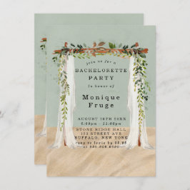 Beach Sand Canopy Tropical Bachelorette Party Kaart
