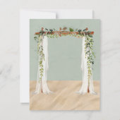 Beach Sand Canopy Tropical Brunch & Bubble Invites Kaart (Achterkant)