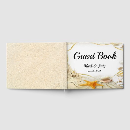 Beach Sand Castle Bruiloft Gastenboek (Volledig)