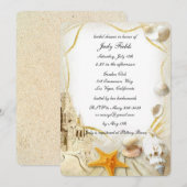 Beach Sand Castle Bruiloft Vrijgezellenfeest Kaart (Voorkant / Achterkant)