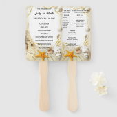 Beach Sand Castle Trouwprogramma Fans Handwaaier (Voorkant en achterkant)