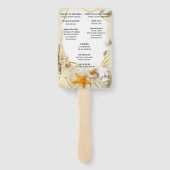 Beach Sand Castle Trouwprogramma Fans Handwaaier (Achterkant)