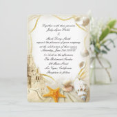 Beach Sand Castle Uitnodiging voor bruiloft (Staand voorkant)