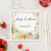 Beach Sand Castle Wedding Paper Napkins Servet (Insitu)