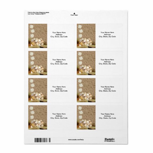 Beach Sand Clams Labels (Full Sheet)