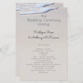 Beach Sand Custom Affordable Wedding Programme (Voorkant / Achterkant)