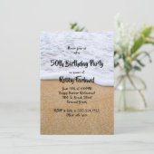 Beach Sand Custom Age Birthday Party Kaart (Staand voorkant)