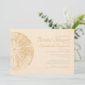  beach sand dollar bridal Shower-uitnodiging Kaart (Staand voorkant)