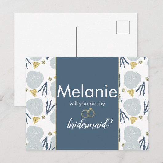 Beach Sand Dollar Bridesmaid proposal Kaart (Voorkant / Achterkant)