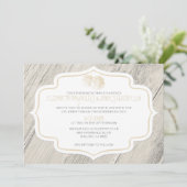 Beach Sand Dollar Wedding Invitations Kaart (Staand voorkant)