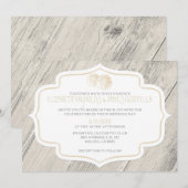 Beach Sand Dollar Wedding Invitations Kaart (Voorkant / Achterkant)