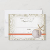 Beach Sand Dollar Wedding Response Kaart (Voorkant)