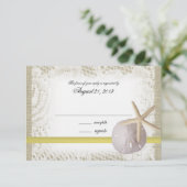 Beach Sand Dollar Wedding Response Kaart (Staand voorkant)