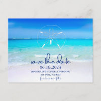 Beach Sand Dollar Wedding Save the Date Briefkaart