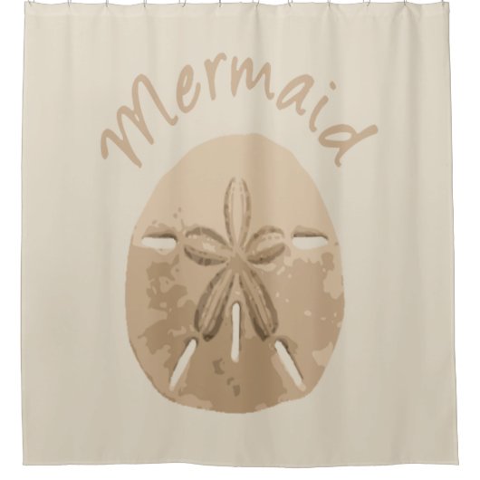 Beach Sand Dollar Zeemeermin Quote Custom Kleur Douchegordijn (Voorkant)