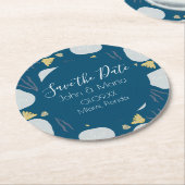Beach Sand Dollars Botanical Save the Date Ronde Kartonnen Onderzetter (Gebogen)