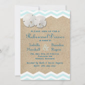 Beach Sand Dollars Rehearsal Dinner Kaart (Voorkant)