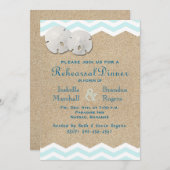 Beach Sand Dollars Rehearsal Dinner Kaart (Voorkant / Achterkant)
