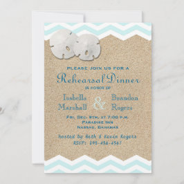 Beach Sand Dollars Rehearsal Dinner Kaart