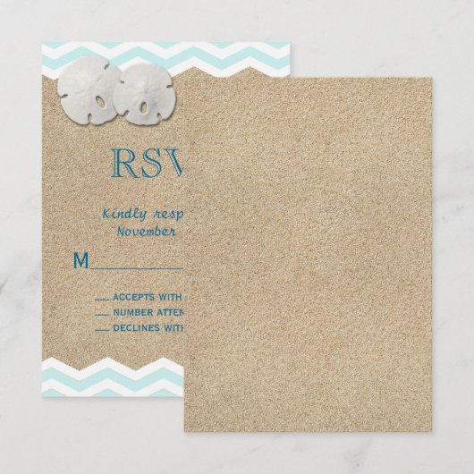 Beach Sand Dollars RSVP (Voorkant / Achterkant)