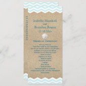 Beach Sand Dollars Wedding Programme Programmakaart (Voorkant / Achterkant)