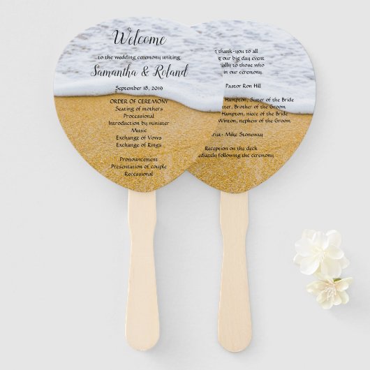 Beach Sand Double Sided Fan Program Kit Handwaaier (Voorkant en achterkant)