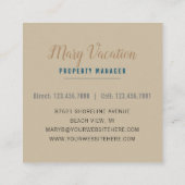 Beach Sand Dunes Coastal Rental Vierkante Visitekaartje (Achterkant)