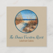 Beach Sand Dunes Coastal Rental Vierkante Visitekaartje (Voorkant)