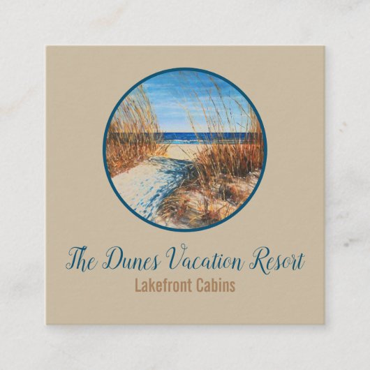 Beach Sand Dunes Coastal Rental Vierkante Visitekaartje (Voorkant)