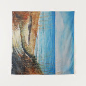 Beach Sand Dunes en Ocean Painting | Bosbouw Wandkleed (Voorkant (horizontaal))