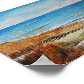 Beach Sand Dunes en Ocean Painting Glossy Poster (Hoek)