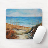 Beach Sand Dunes en Ocean Painting Muismat (Met muis)