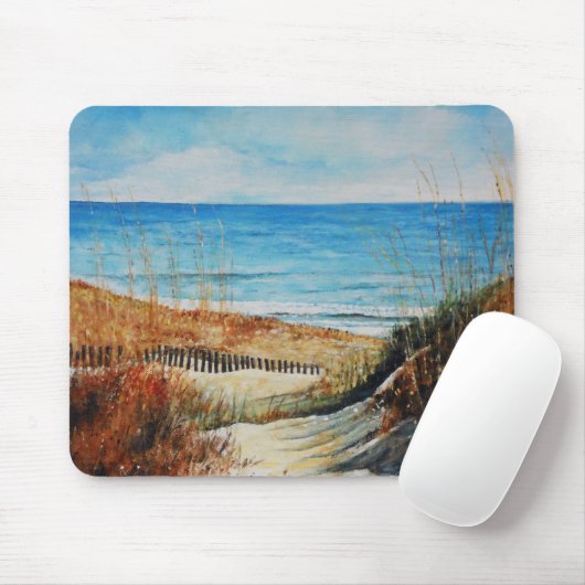 Beach Sand Dunes en Ocean Painting Muismat (Met muis)