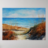 Beach Sand Dunes en Ocean Painting | POSTER (Voorkant)