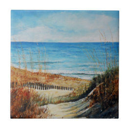 Beach Sand Dunes en Ocean Painting Tegeltje