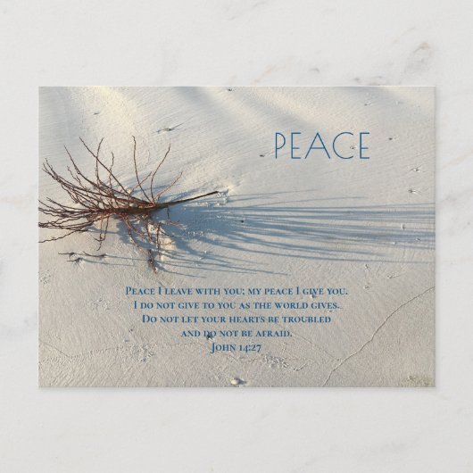 Beach Sand Dunes Peace Scripting Blank Briefkaarte Aankondigingskaart (Voorkant)