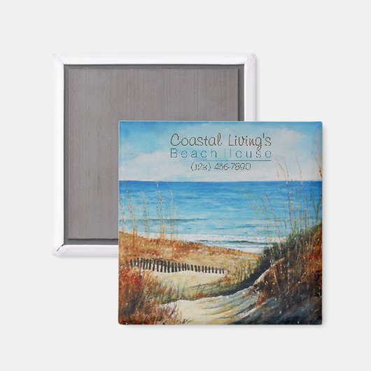 Beach Sand Dunes Vacation House Magnet (Voorkant / Achterkant)