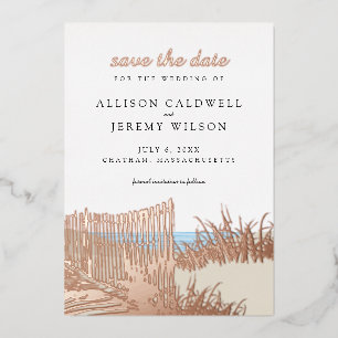 Beach Sand Dunes Wedding Save the Date Folie Uitnodiging